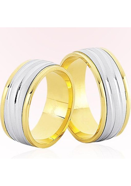 Sarı Beyaz Altın Alyans 8104