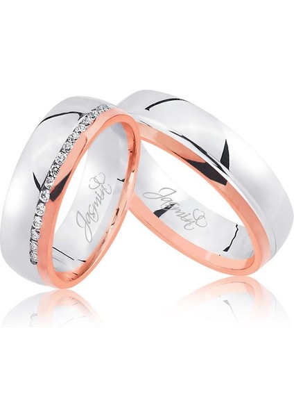 Rose Beyaz Altın Alyans 0101-2