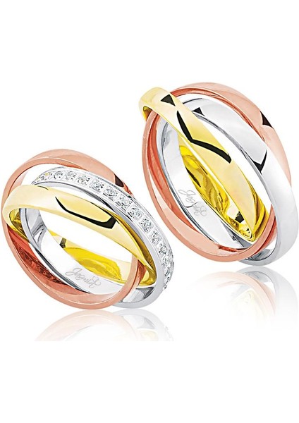Üç Renk Altın Alyans 0201-3