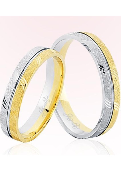 Sarı Beyaz Altın Alyans 8008