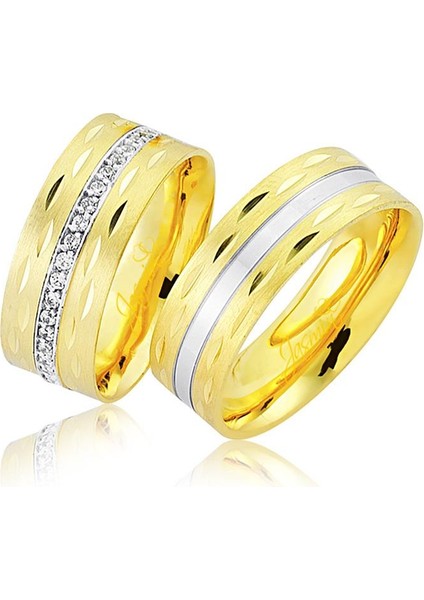 Sarı Beyaz Altın Alyans 0605-3