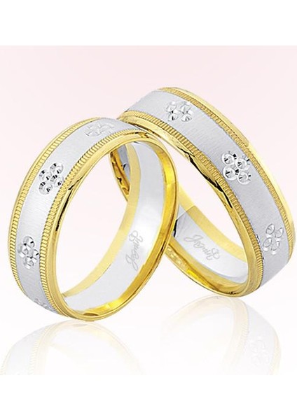 Sarı Beyaz Altın Alyans 6906