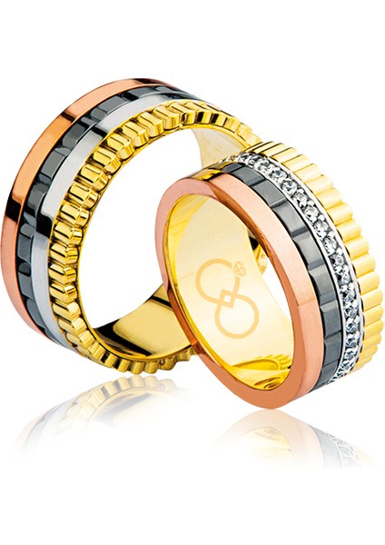 Üç Renk Altın Alyans 0905