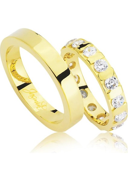 Taşlı Sarı Altın Alyans 0701