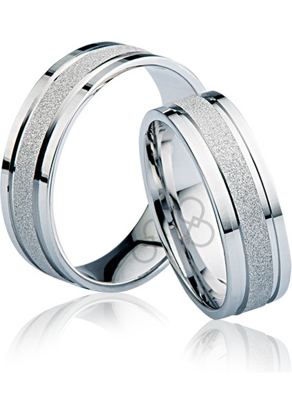 Beyaz Şeritli Altın Alyans 3404-2