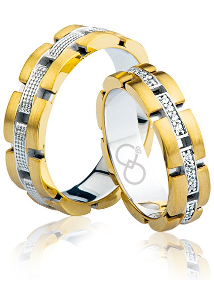 Taşlı Altın Alyans 1101-2