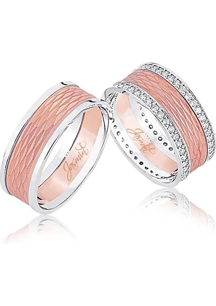 Ortası Rose Altın Alyans 0601-3