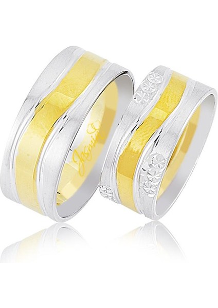 Sarı Beyaz Altın Alyans 3503-3