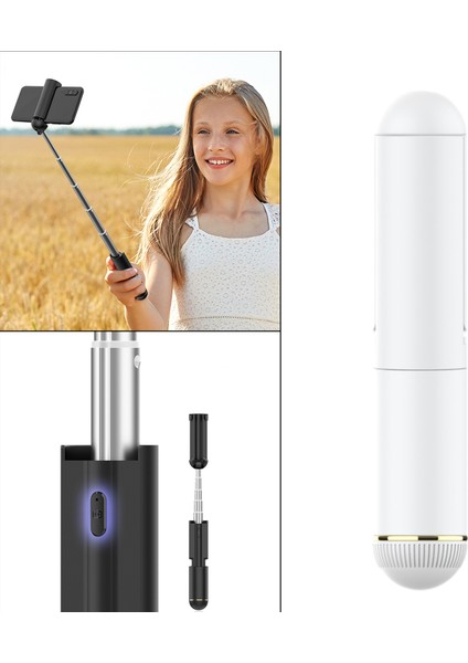 Bluetooth Selfie Stick El Uzatılabilir Fotoğraf Çekmek Için Beyaz (Yurt Dışından) indirimleri