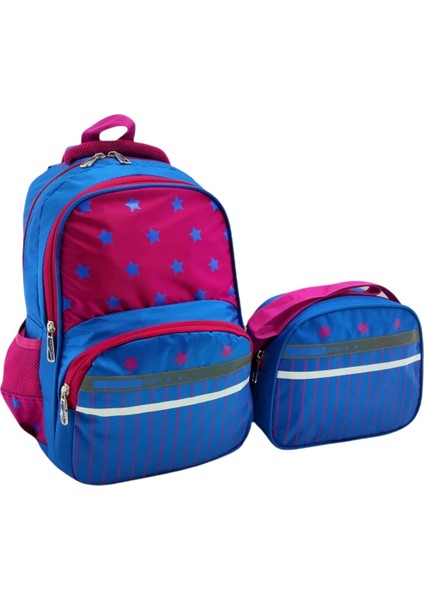 Mavi Desenli Ilkokul ve Beslenme Çantası 1320-1
