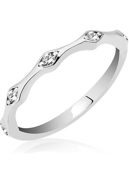 Gümüş Beştaşlı Mekik Bayan Yüzük