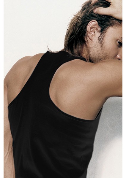 Erkek Ribana Spor Siyah Atlet 0915 3'Lü Paket