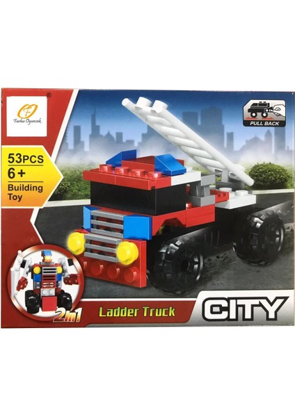 Farbu Parçalı Setler Araç Serisi 2 In 1 City Ladder Truck SP4649 123-115