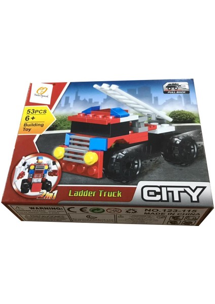Farbu Parçalı Setler Araç Serisi 2 In 1 City Ladder Truck SP4649 123-115 modelleri