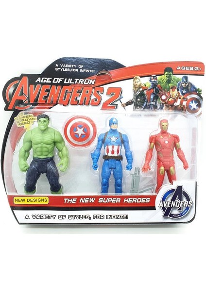 Avengers Hulk & Iron Man & Kaptan Amerika Figür