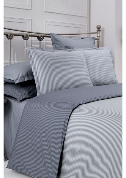 Fancy Stripe King Size Pamuk Nevresim Takımı V2