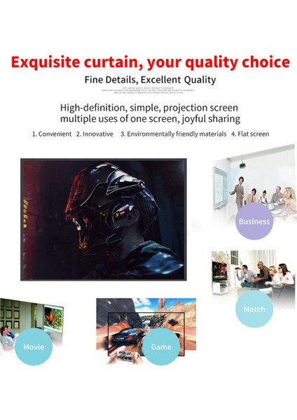 Katlanabilir Film Projeksiyon Ekranı (332X187CM) (Yurt Dışından)