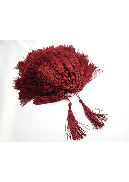 Beauty Be Koyu Kırmızı Renkli Püskül (50 Adet) 7 cm Boy