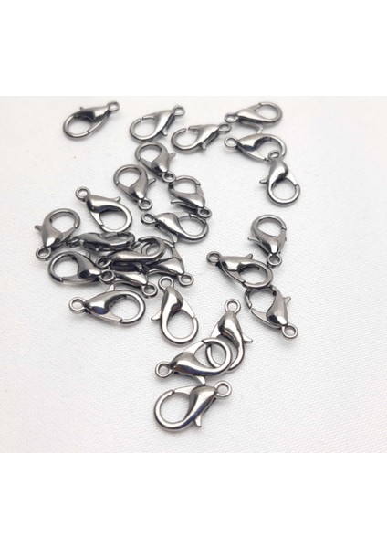 Metal Takı Papağan Klipsi Platin Renginde (50 Adet) 10 mm