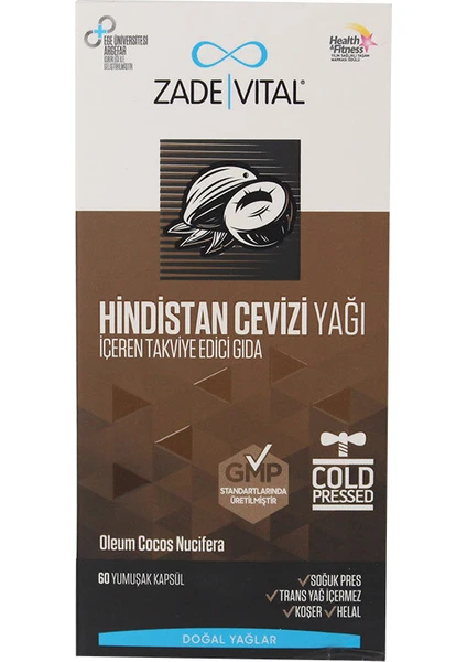 Zade Vital Hindistan Cevizi Yağı 1000 Mg 60 Kapsül