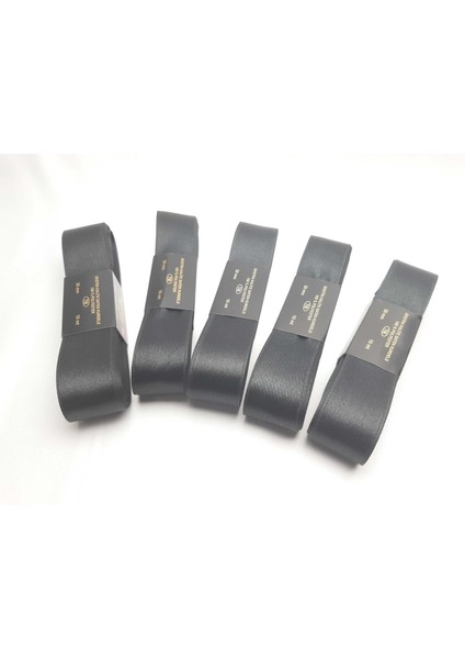 Siyah Saten Kurdele 3 cm Genişlik 10 mt Uzunluk (5 Adet)