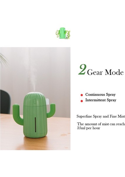 340 ml USB Ultrasonik Kaktüs Hava Nemlendirici (Yurt Dışından)