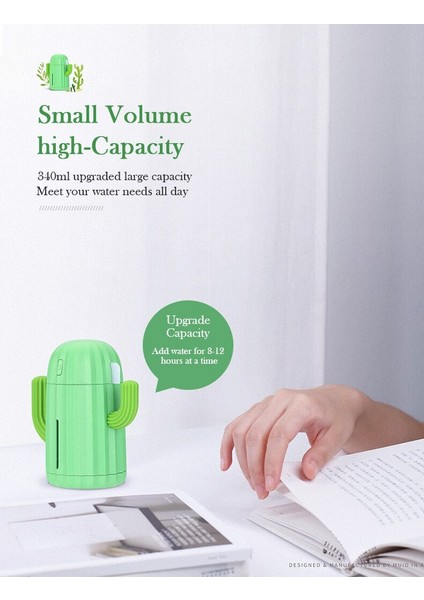 340 ml USB Ultrasonik Kaktüs Hava Nemlendirici (Yurt Dışından)