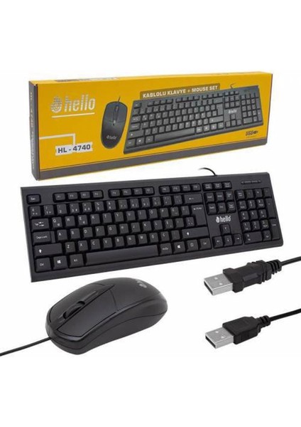 Hello HL-4740 Kablolu Klavye+Mouse Set