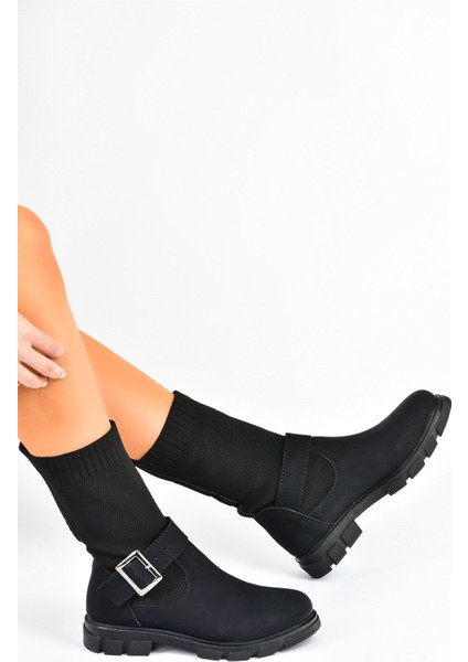 Siyah Triko Deri Kadın Bot L583182409 fiyatları