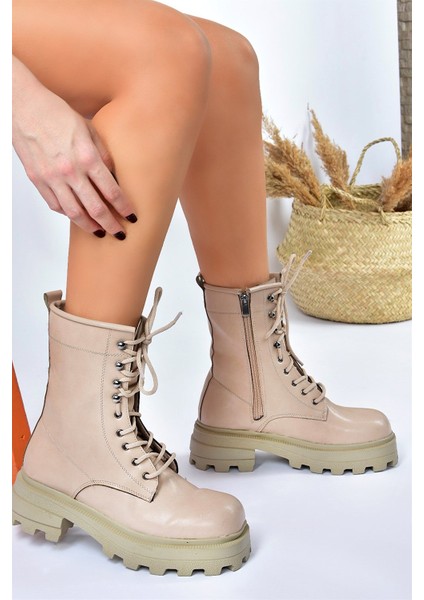 Ten Kalın Taban Bağcıklı Kadın Postal Bot L996750009