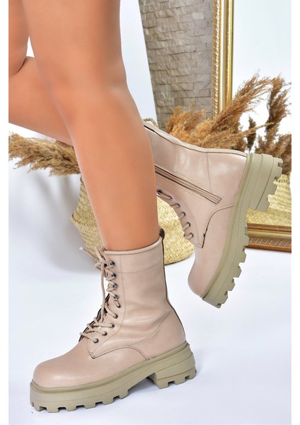 Ten Kalın Taban Bağcıklı Kadın Postal Bot L996750009 fırsatları