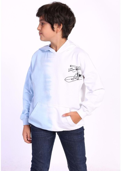 Toontoy Erkek Çocuk Kapüşonlu Baskılı Iki Renkli Sweatshirt