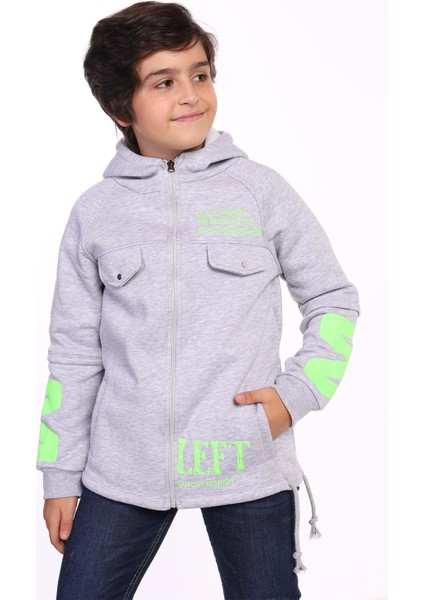 Toontoy Erkek Çocuk Kapüşonlu Baskılı Hırka
