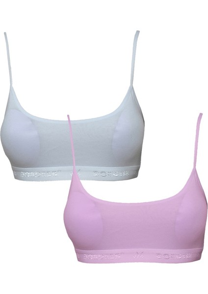 Pedli Ip Askılı Pembe Büstiyer 2 Adet