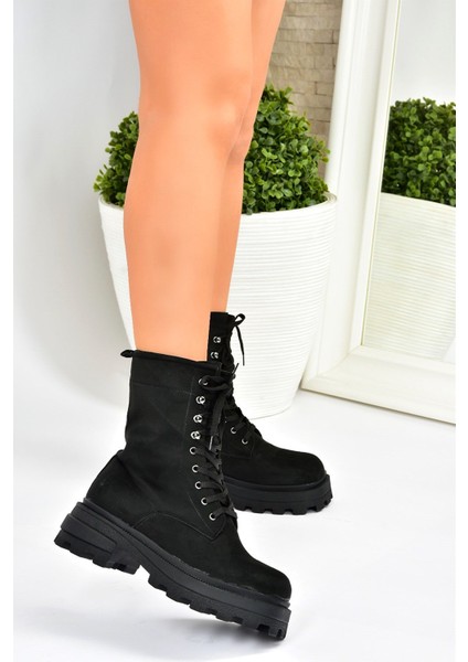 Siyah Süet Bağcıklı Kadın Postal Bot L996750002 fiyatları