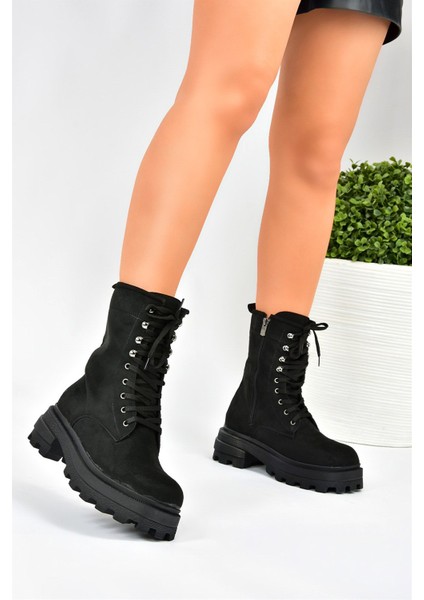 Siyah Süet Bağcıklı Kadın Postal Bot L996750002 modelleri