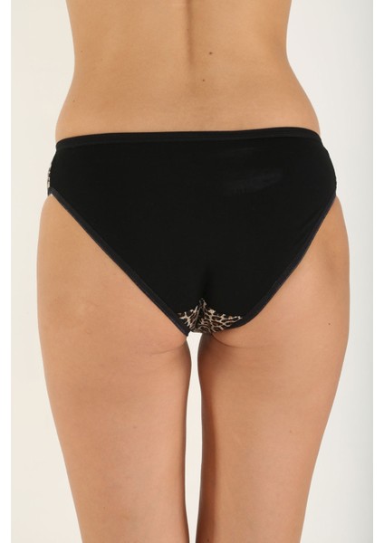 6 Adet Leopar Desenli Likralı Yumuşak Dokulu Kadın Slip Külot modelleri