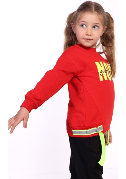 Toontoy Kız Çocuk Baskılı Içi Pamuklu Eşofman Takımı