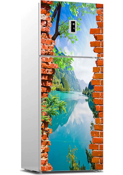 444MAGAZA Buzdolabı Sticker Beyaz Eşya Kaplama Beyaz Eşya Sticker Buzdolabı Kaplama Tas Manzara