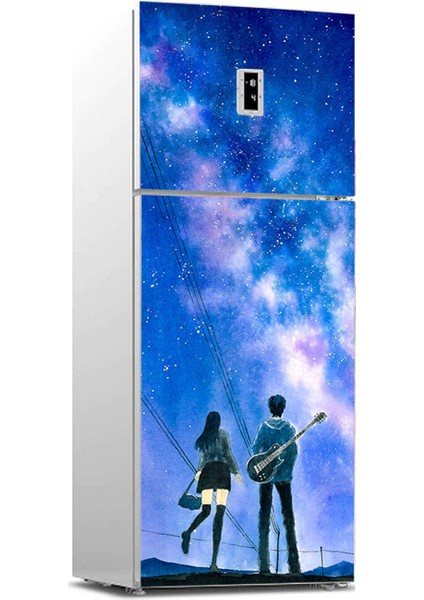 444MAGAZA Buzdolabı Sticker Beyaz Eşya Kaplama Beyaz Eşya Sticker Buzdolabı Kaplama Gitarist