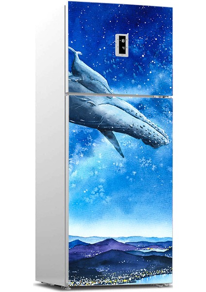 444MAGAZA Buzdolabı Sticker Beyaz Eşya Kaplama Beyaz Eşya Sticker Buzdolabı Kaplama Balina