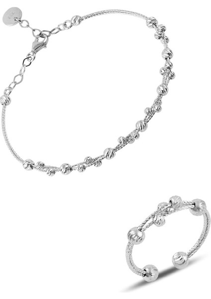 Gümüş Dorissa Gümüş Bilezik ve Yüzük Gümüş Set