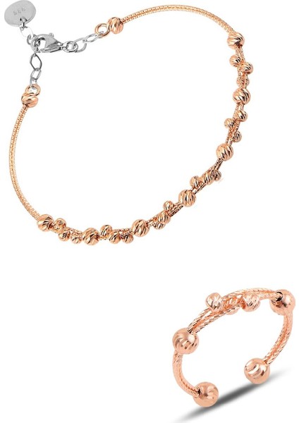 Gümüş Dorissa Gümüş Bilezik ve Yüzük Gümüş Set