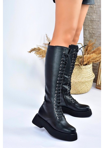 Siyah Bağcıklı Günlük Kadın Çizme L610130909 modelleri