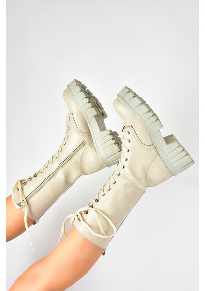 Bej Kalın Tabanlı Kadın Çizme L996081009 fiyatları