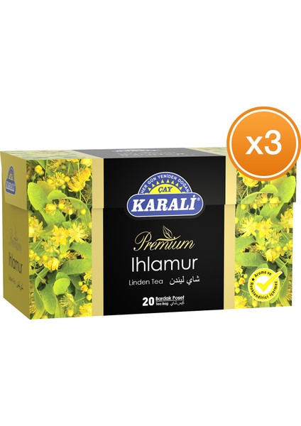 Premium Bardak Poşet Ihlamur Çayı 20'li x 3 Paket