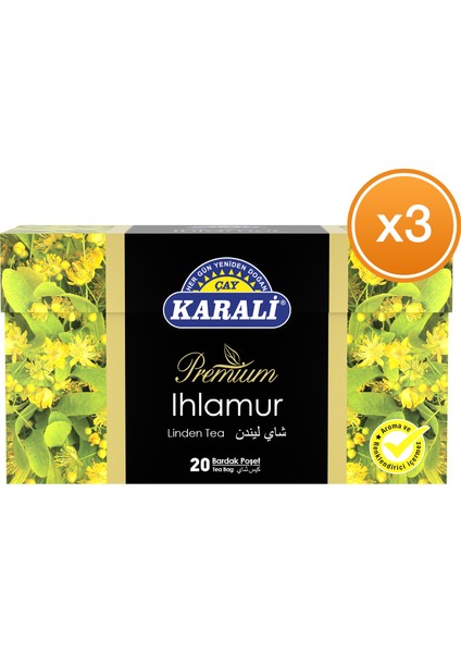 Premium Bardak Poşet Ihlamur Çayı 20'li x 3 Paket