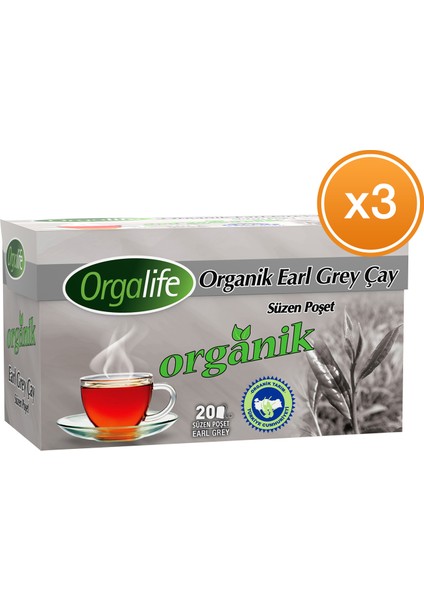 Organik Bardak Poşet Earl grey 20'li x 3 Paket