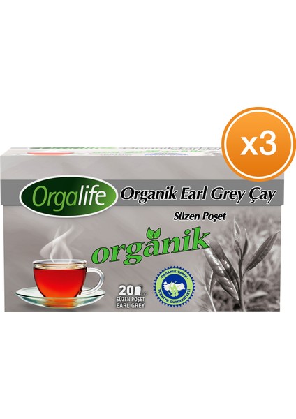 Organik Bardak Poşet Earl grey 20'li x 3 Paket