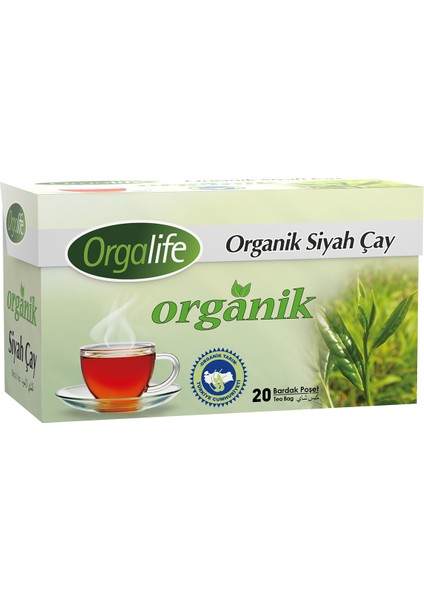 Organik Bardak Poşet Siyah Çay 20'li